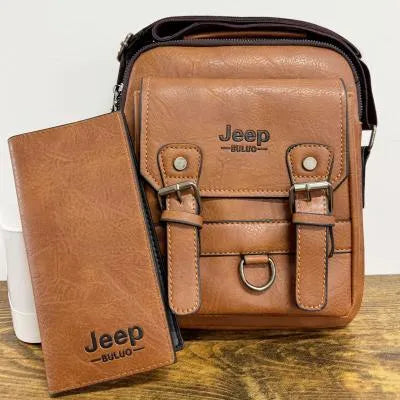 Muška torba za rame od prirodne kože - Besplatni novčanik