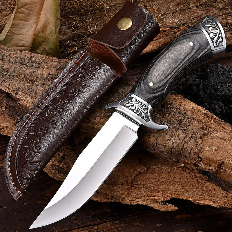 Reljefni nož visoke tvrdoće + prekrasna kožna futrola