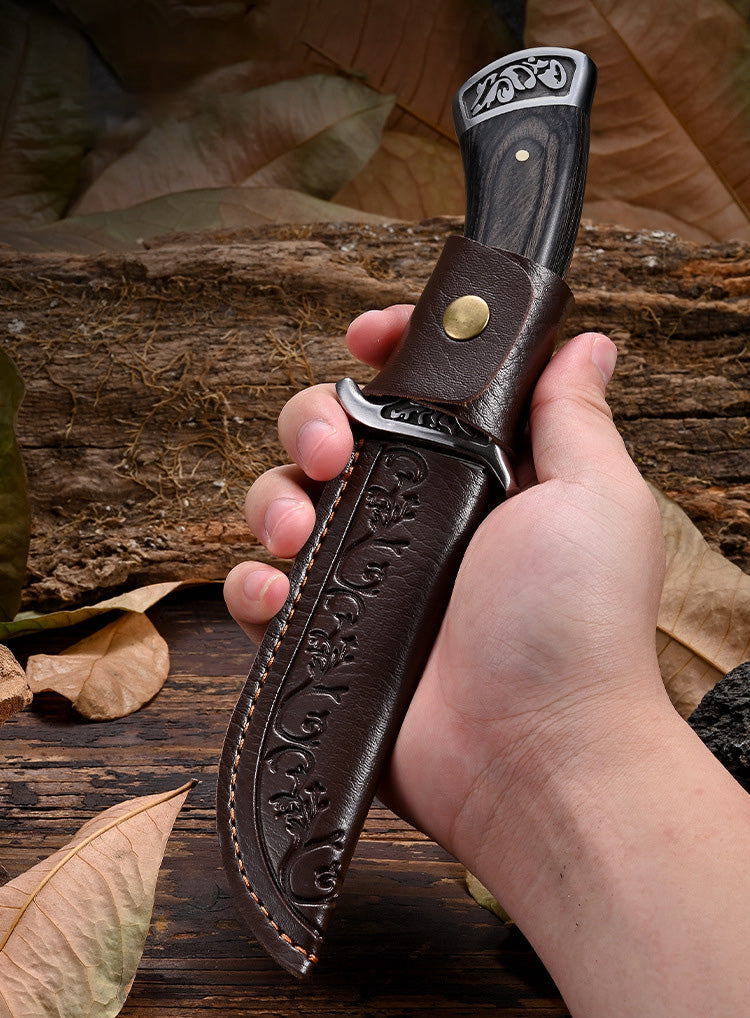 Reljefni nož visoke tvrdoće + prekrasna kožna futrola