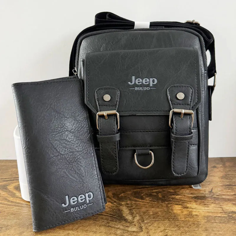 Muška torba za rame od prirodne kože - Besplatni novčanik